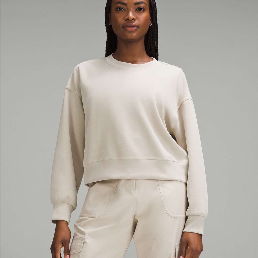 lululemon athletica Neutral Cream Relaxed Crewneck Sweatshirt